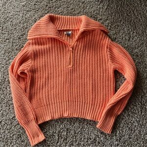American Eagle Outfitters Vibrant Orange Cowl Neck Sweater